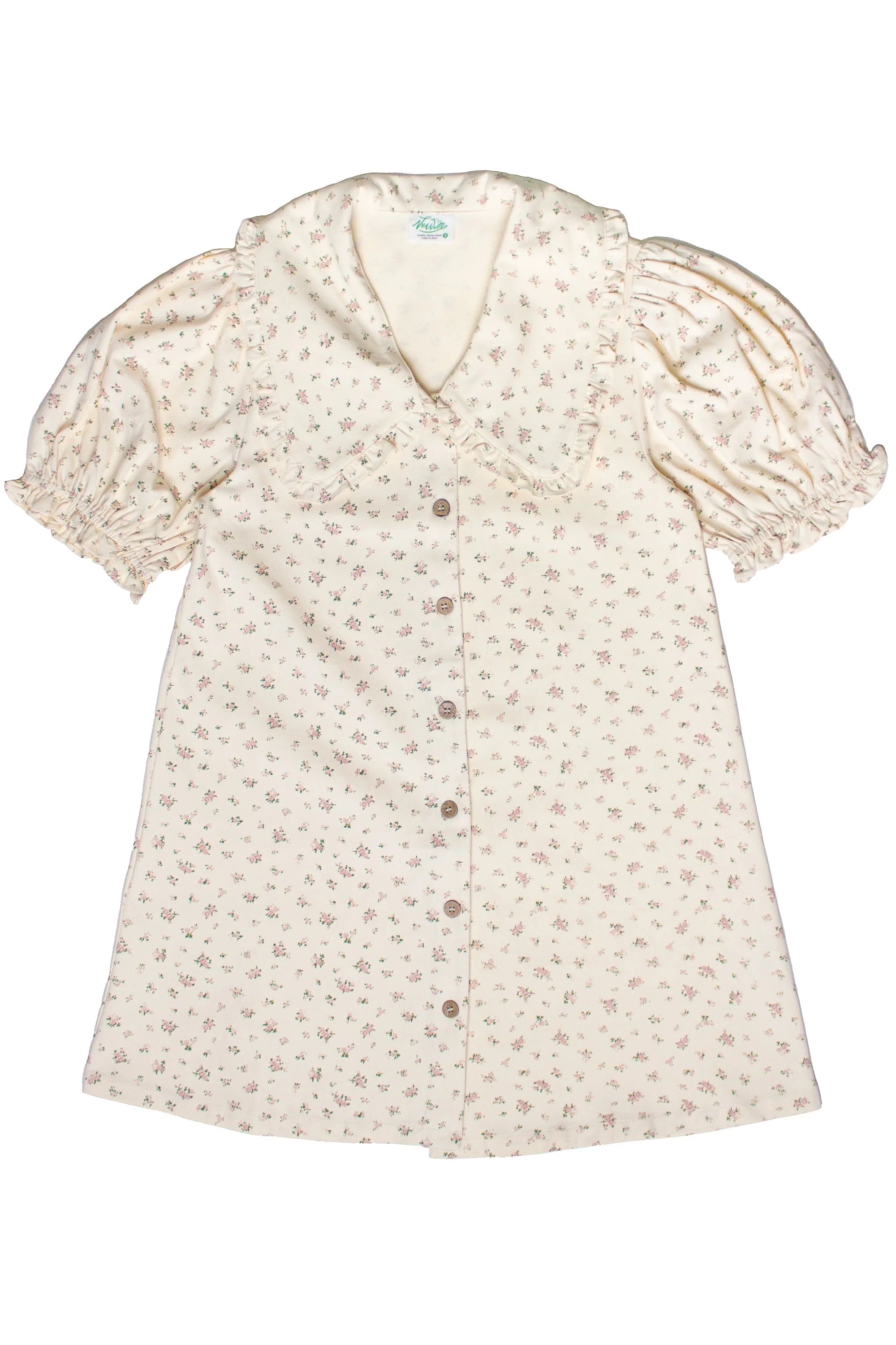 Floral Peter Pan Collar Denim Dress