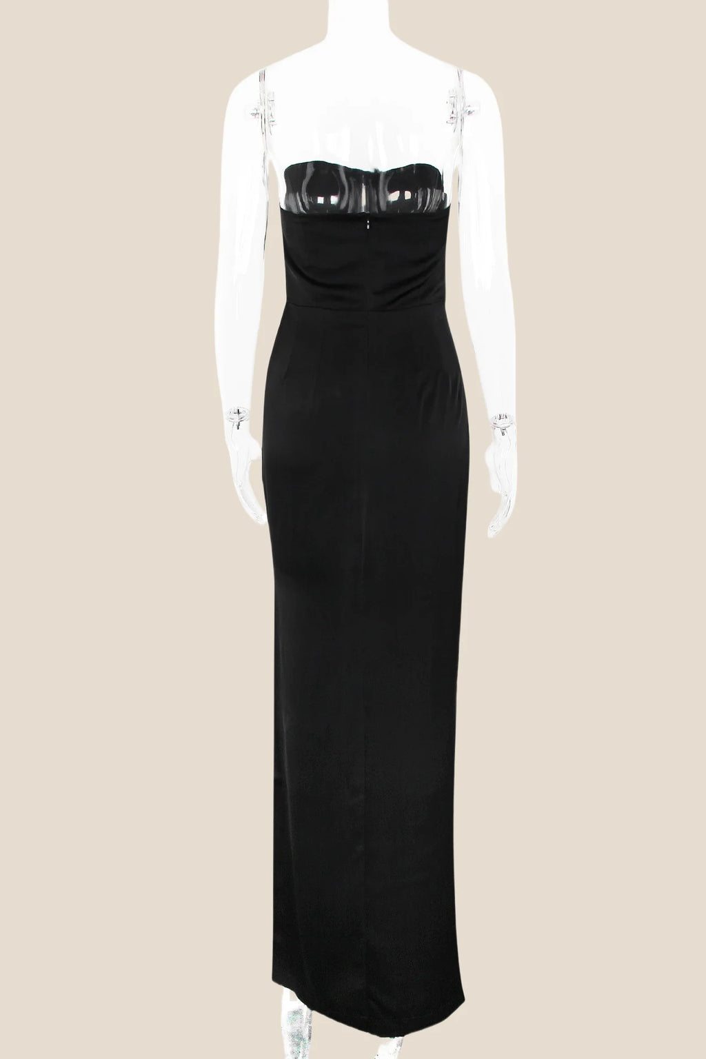 Strapless Sage Ruched Long Dress with Slit