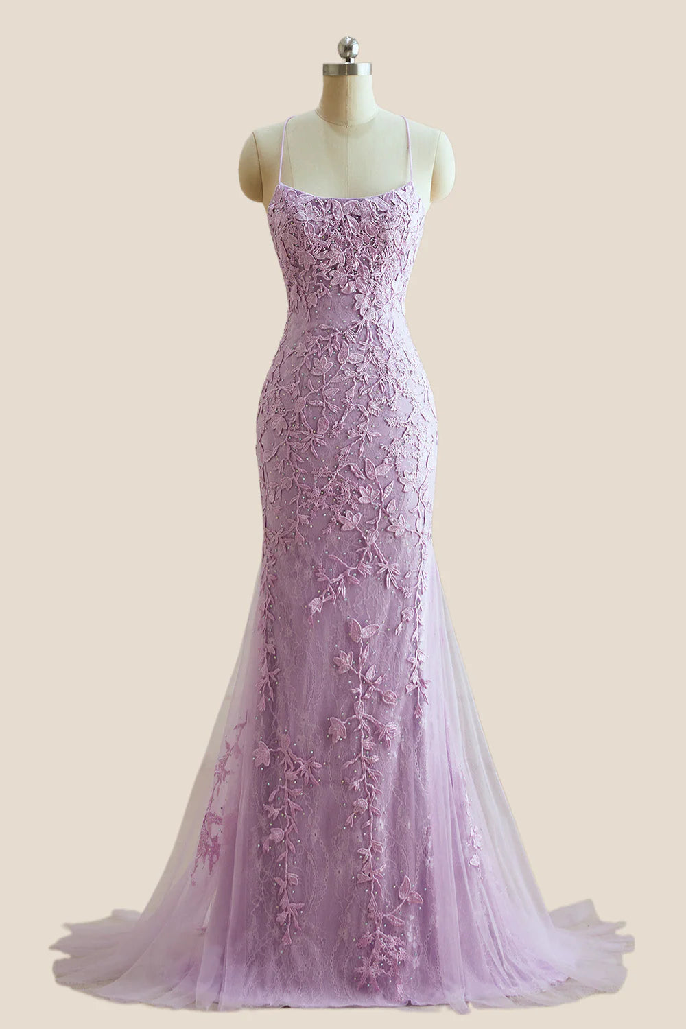 Yellow Mermaid Lace Appliques Long Formal Dress