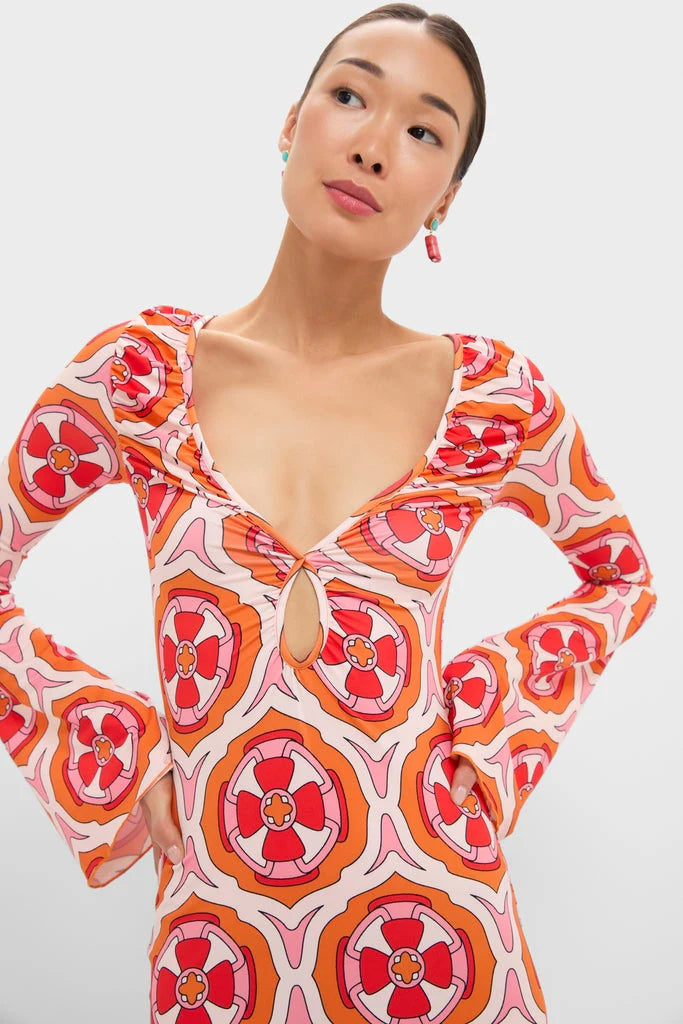 Pink Retro Radiance Diana Bell Maxi Dress