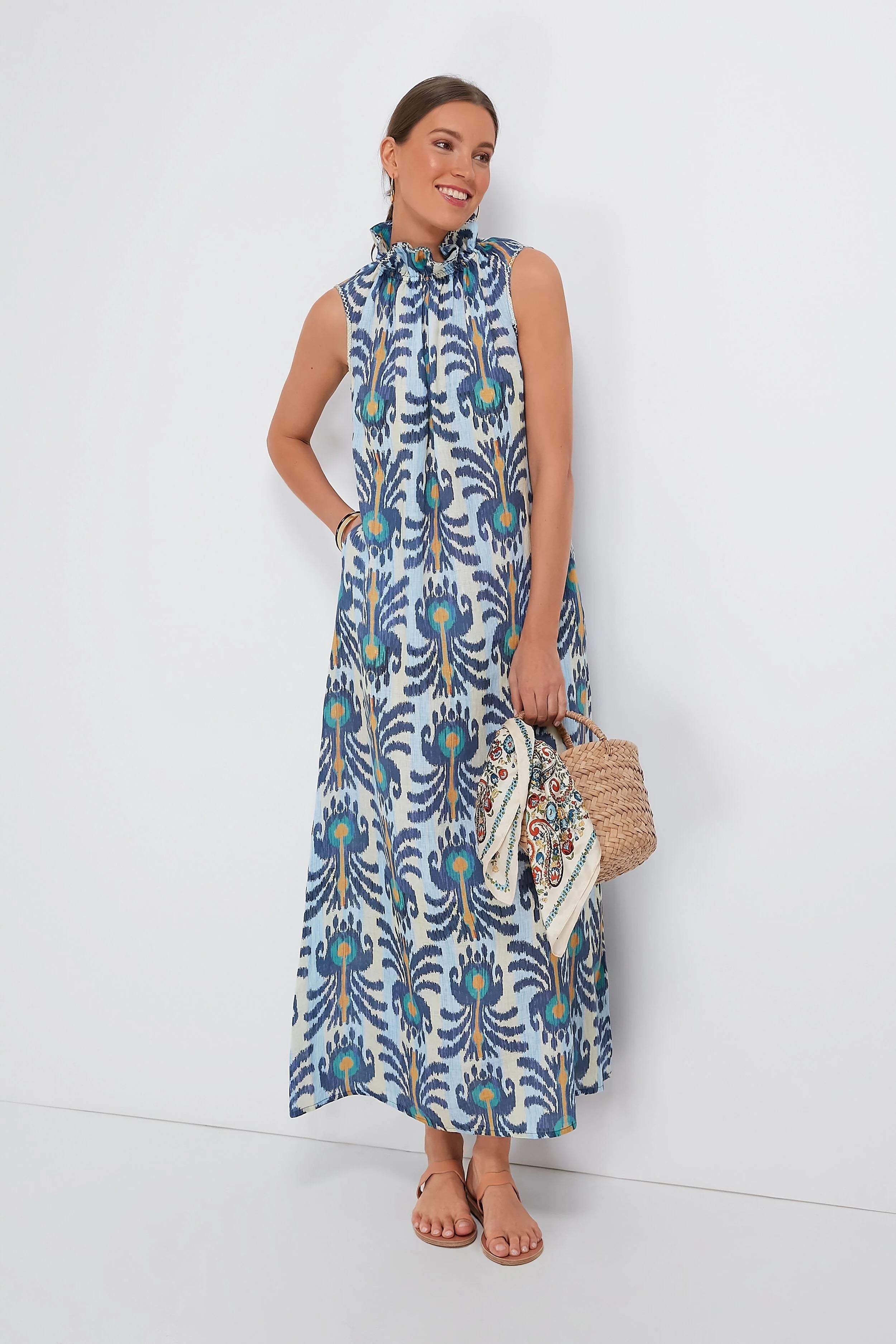 Ikat Blue Sundrop Dress