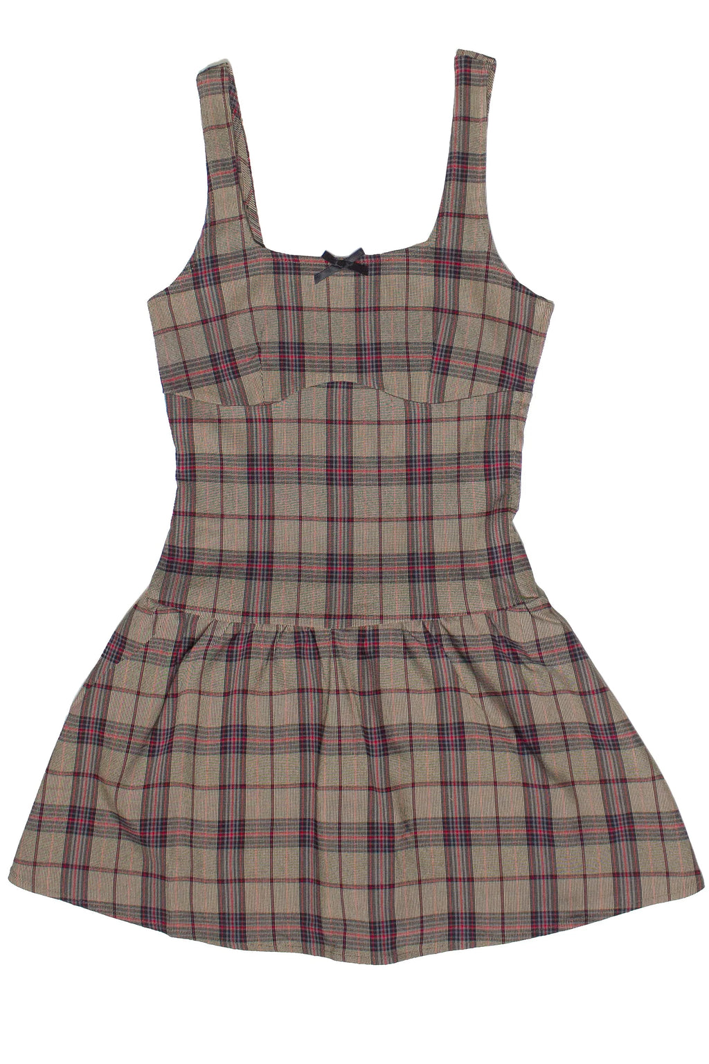 Drop Waist Plaid Mini Skort Dress