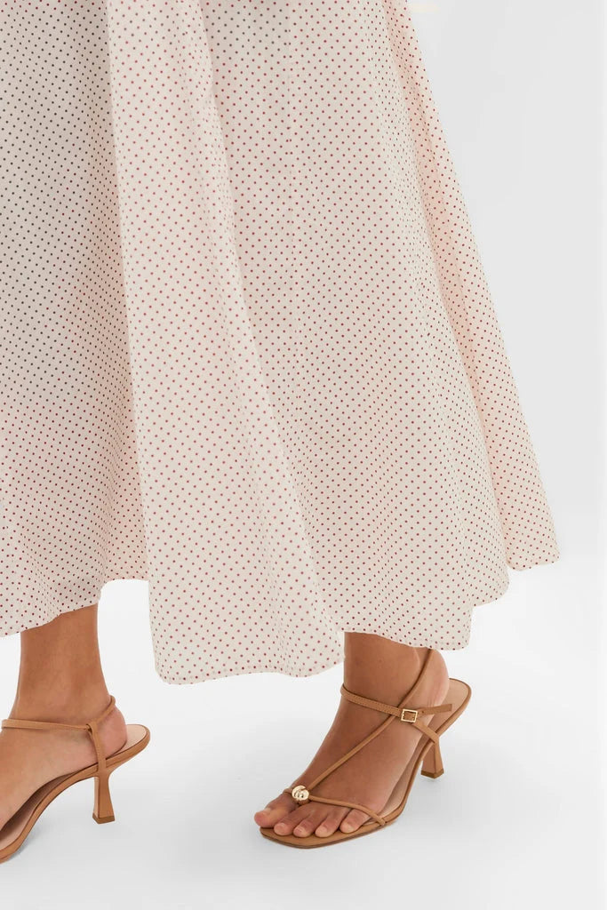 Cream and Red Polka Dot Marlowe Flutter Dress