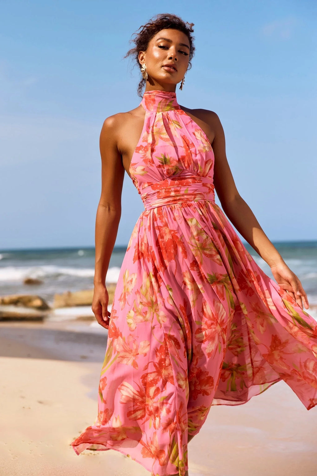 Date Picking Midi Dress - Pink