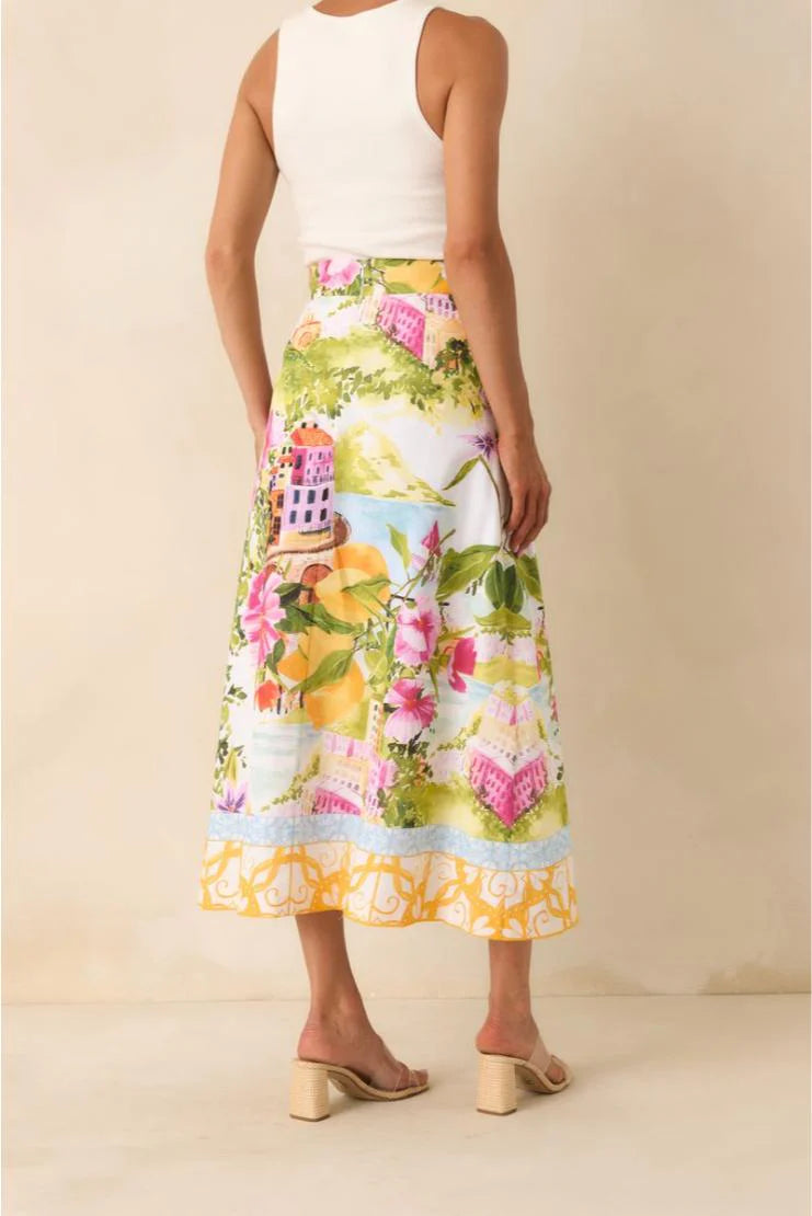 Sorrento Gardens Duo Printed Peplum Top & Matching Maxi Skirt (Sold Separately)